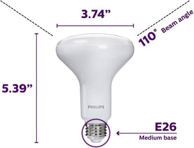 Philips BR30 soft white bulb installed in a can light