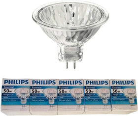 Philips dimmable MR16 50W bulb for indoor and outdoor lighting.