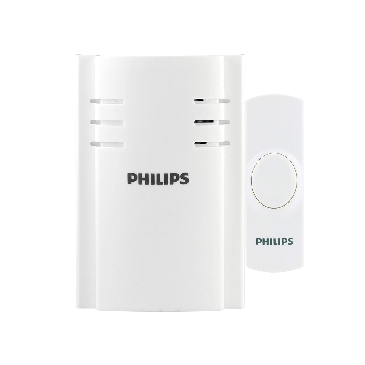 Philips doorbell receiver plugged into wall outlet for quick setup.