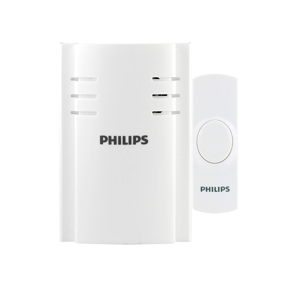 Philips doorbell receiver plugged into wall outlet for quick setup.