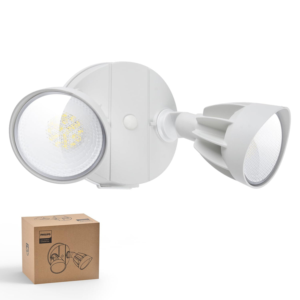 Philips Dusk to Dawn flood light front view showcasing 5000K daylight illumination