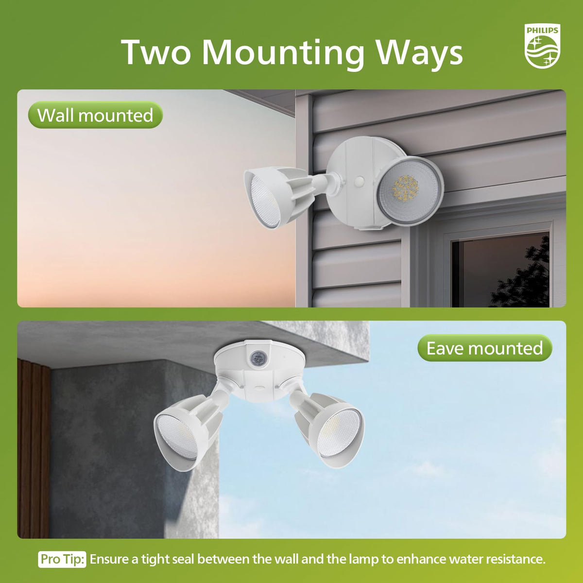 Yard and pathway illumination by Philips Dusk to Dawn flood light