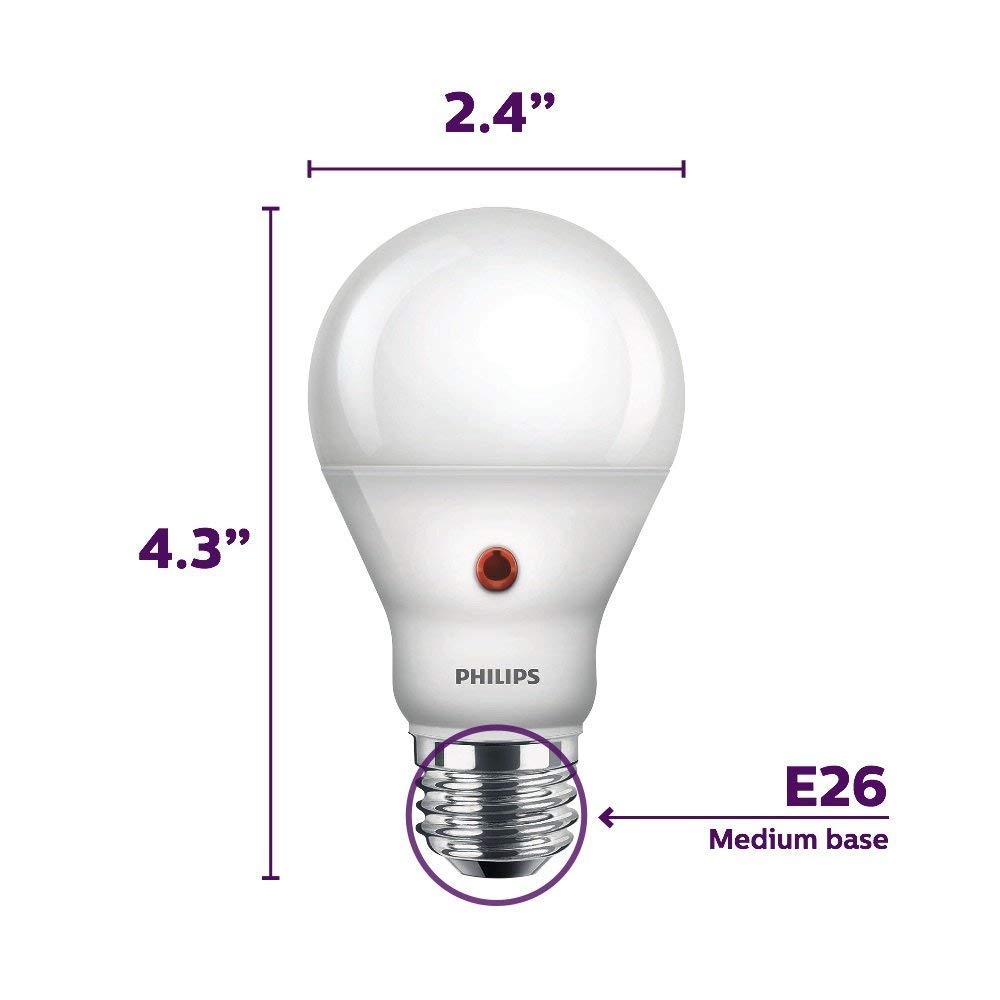 Philips dusk-to-dawn indoor entryway bulb illuminating the space