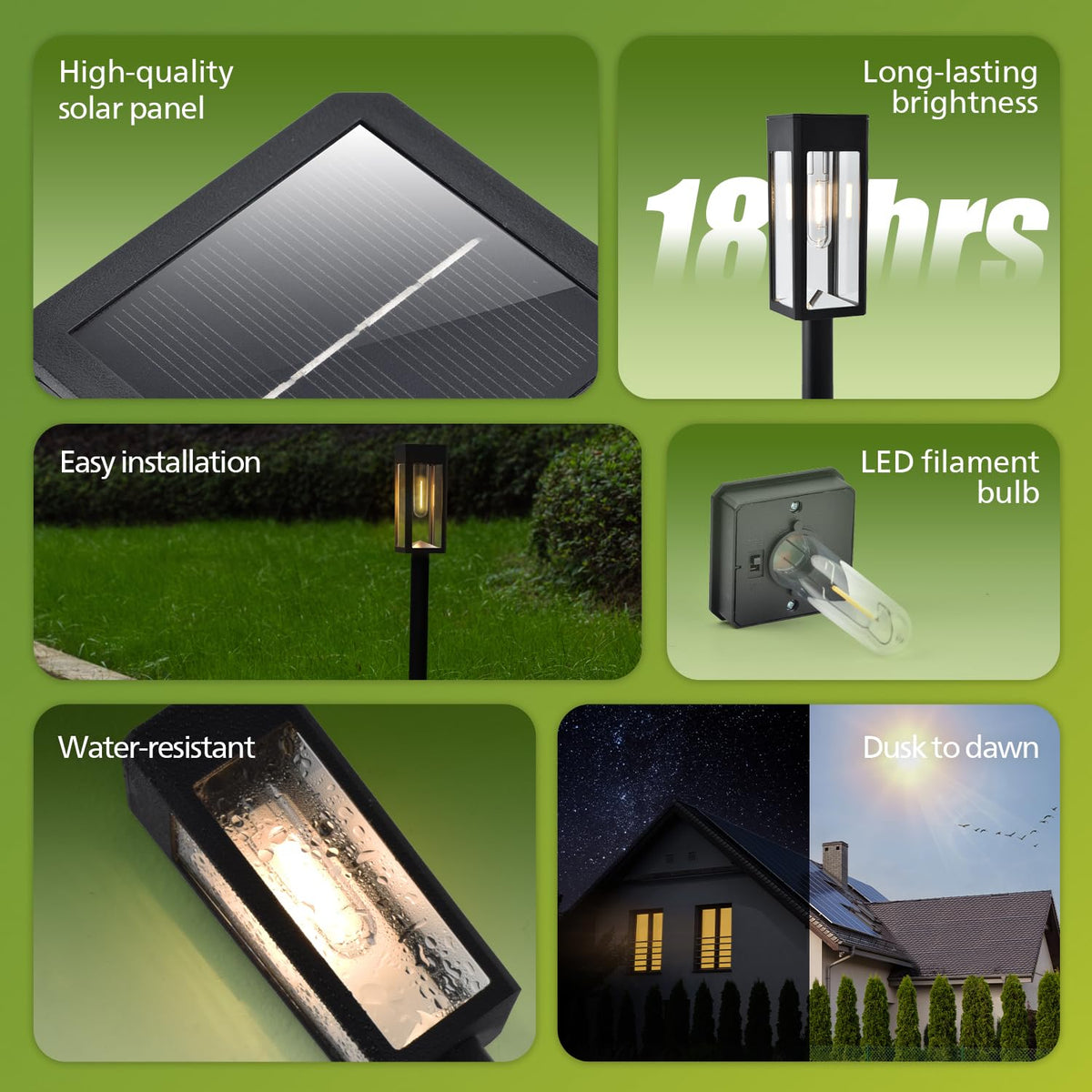 Philips dusk-to-dawn automation lights brighten paths at dusk.