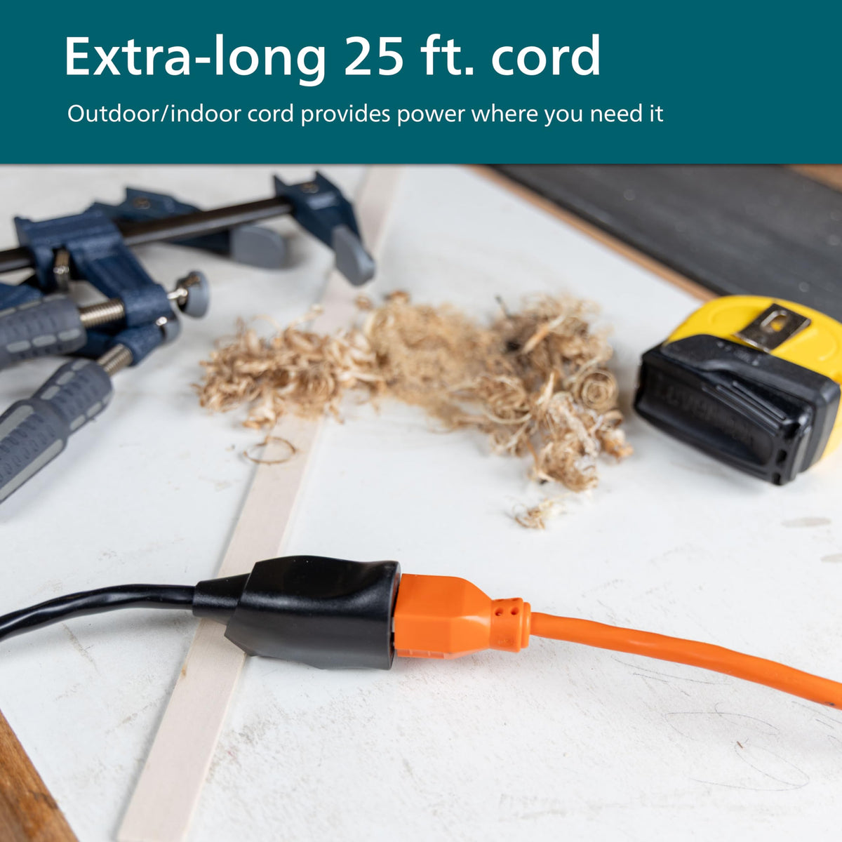 Grounded outlet on EZGrip extends from any receptacle with a secure connection