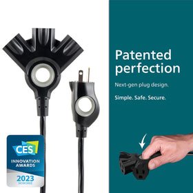 Close-up of Philips EZGrip handles for easy, safe plugging and unplugging