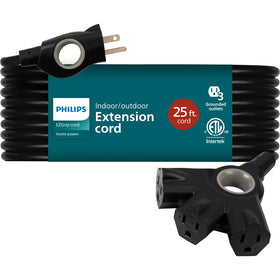 Philips EZGrip outdoor extension cord with three outlets ready for outdoor use