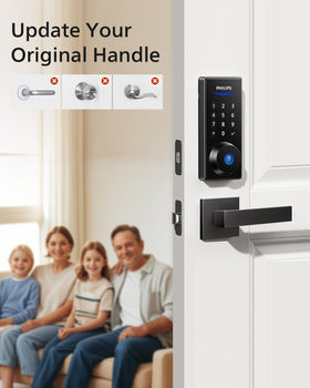 Philips lock alerts on wrong attempts and low battery for safety.