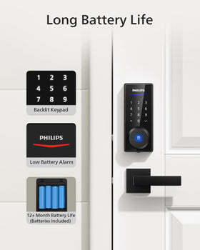 Philips backlit keypad enables easy entry in low light.