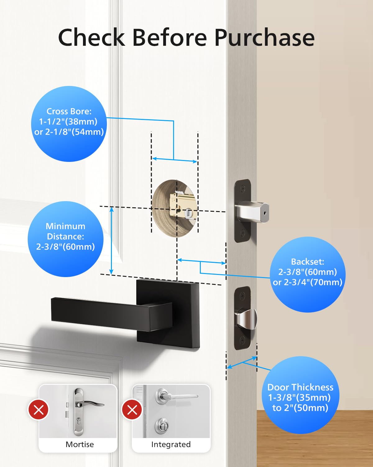 Philips two-lever handles complement modern doors.