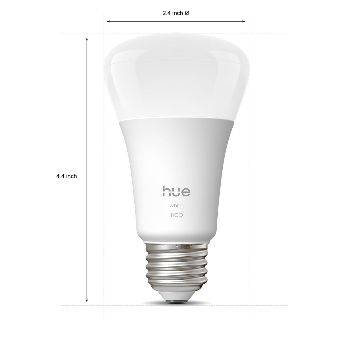Philips Hue A19 bulb 1100 lumens for bright, crisp task lighting.