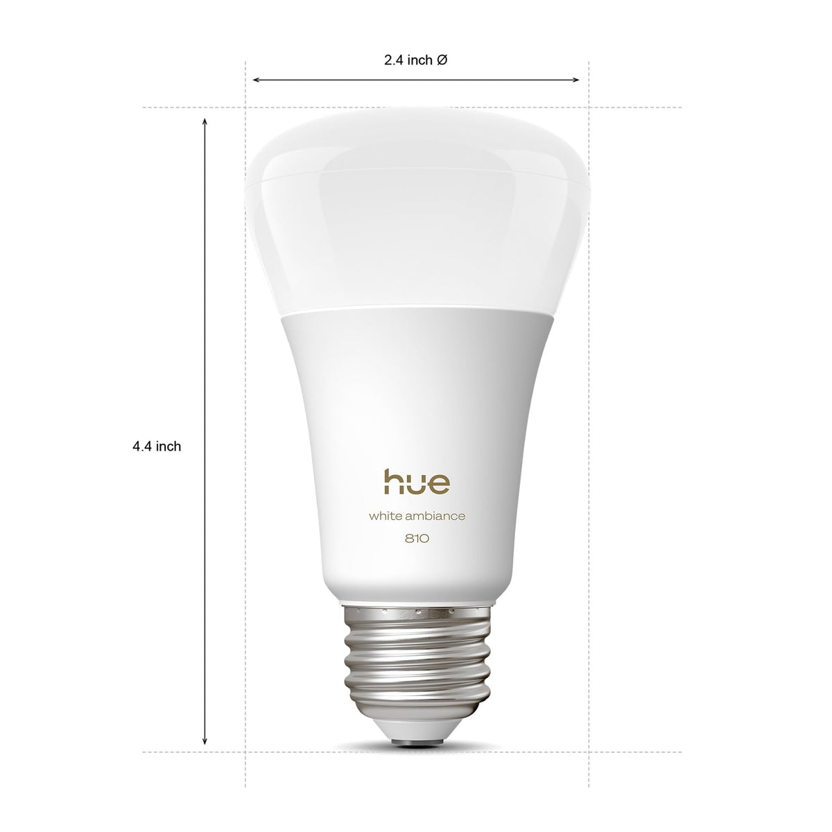 Philips Hue A19 bulb displaying full-spectrum light for warm to cool ambience