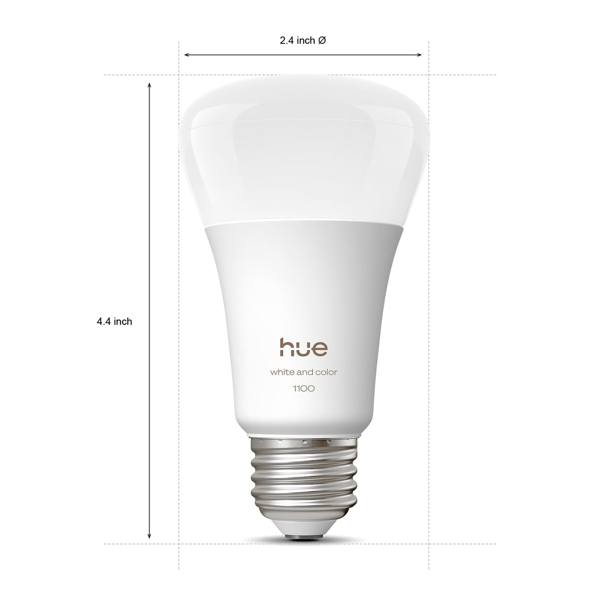 Philips Hue A19 bulb full-spectrum light for versatile settings.