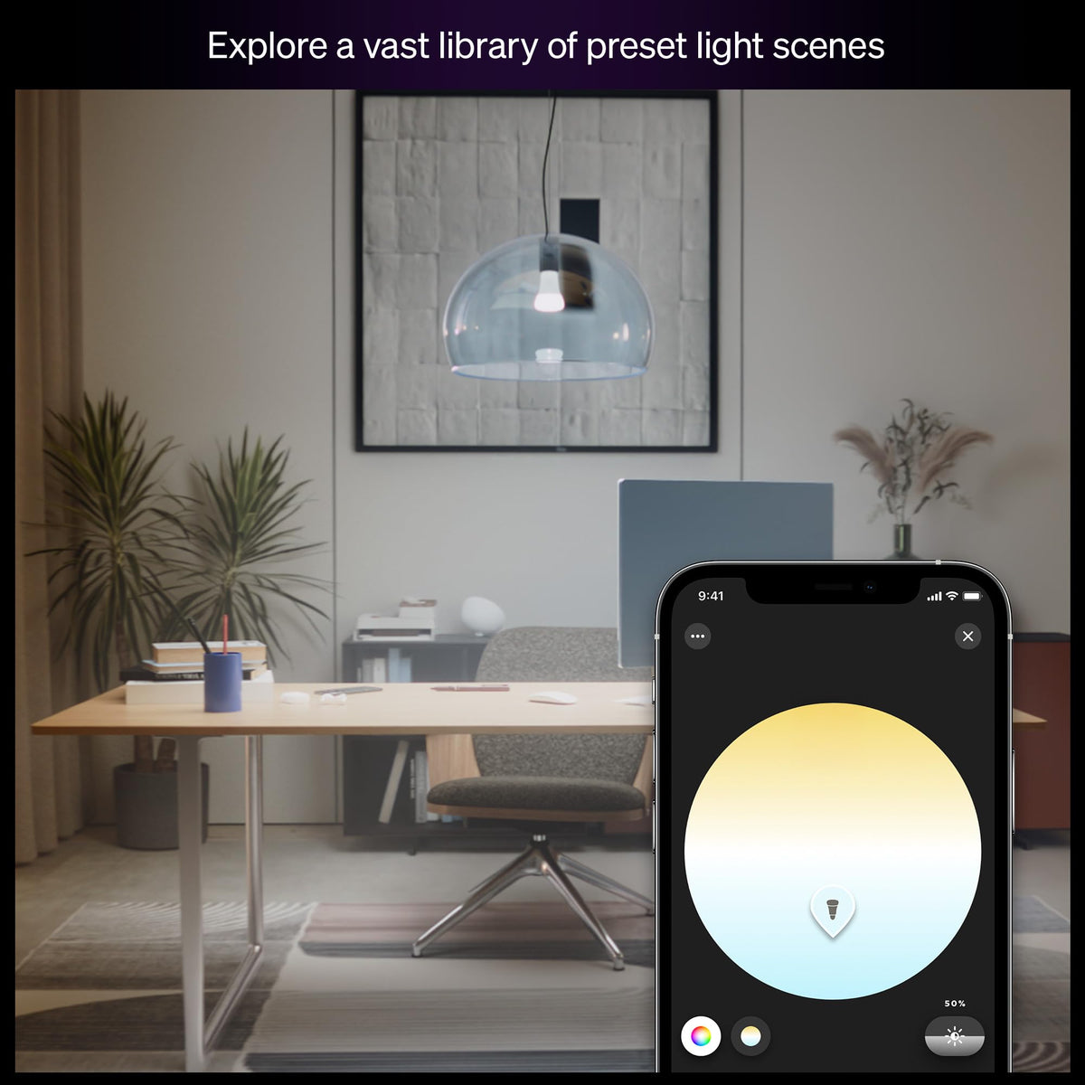 Philips Hue A19 bulb dimmed to 0.2 percent for movie night ambience