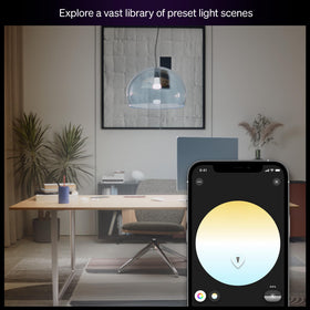 Philips Hue A19 bulb dimmed to 0.2 percent for movie night ambience