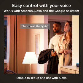 Philips Hue app screen shows easy remote light control.