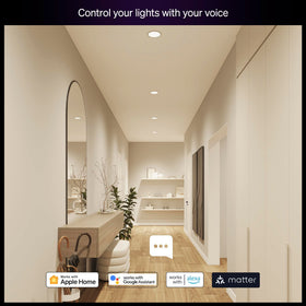 Philips Hue Bridge compatibility enables expanded features and automations.