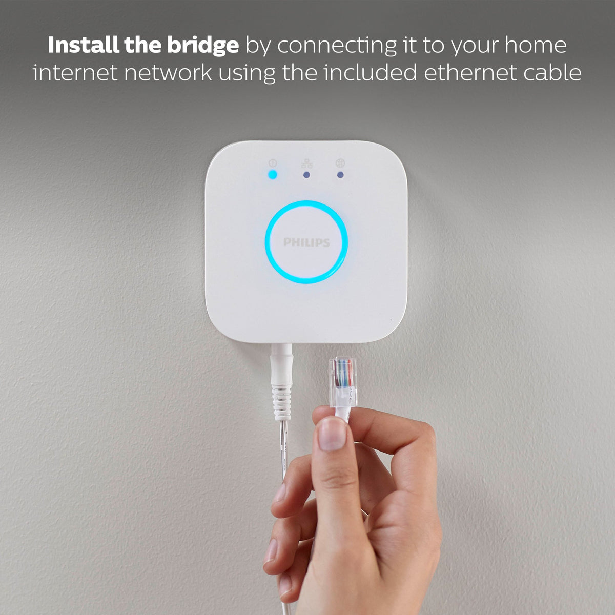 Philips Hue Bridge out-of-home control lets you manage lighting remotely via app.