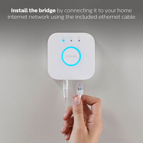 Philips Hue Bridge out-of-home control lets you manage lighting remotely via app.