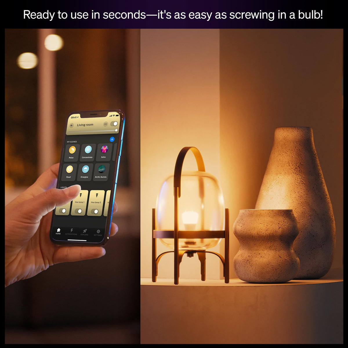 Philips Hue setup with Hue Bridge enables full smart control