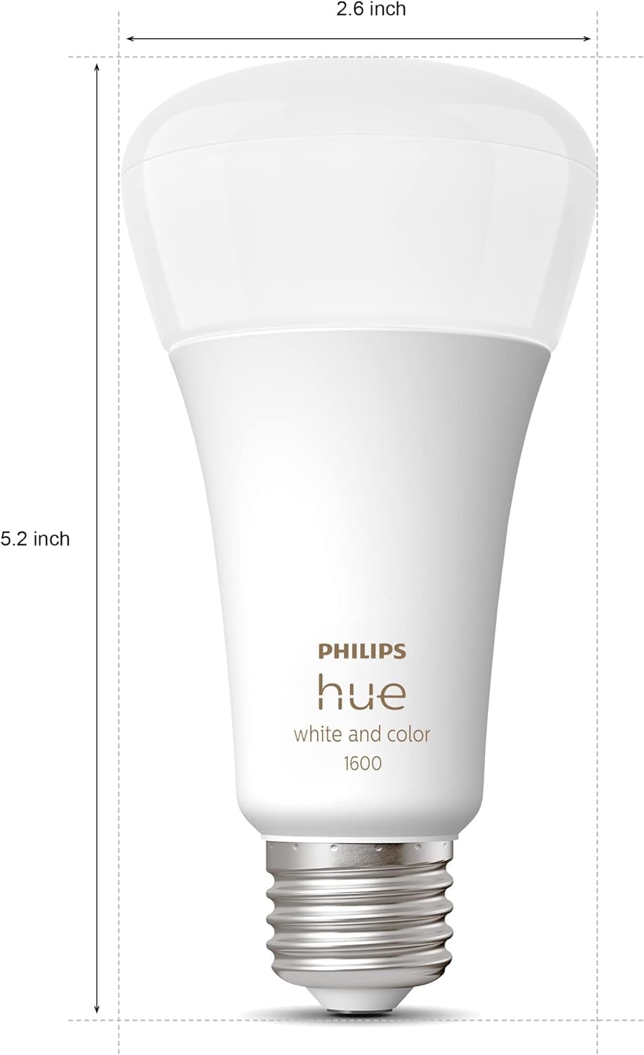 Philips Hue A21 with E26 base ready for indoor installation.