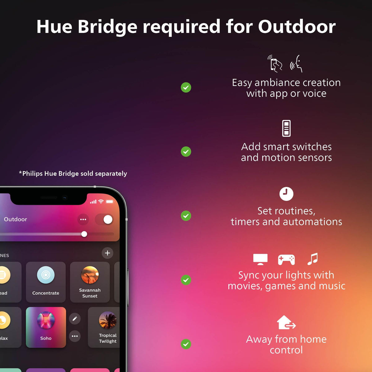 Philips Hue Calla being installed in a ground spike for easy setup.