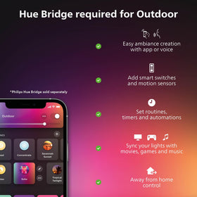 Philips Hue Calla being installed in a ground spike for easy setup.