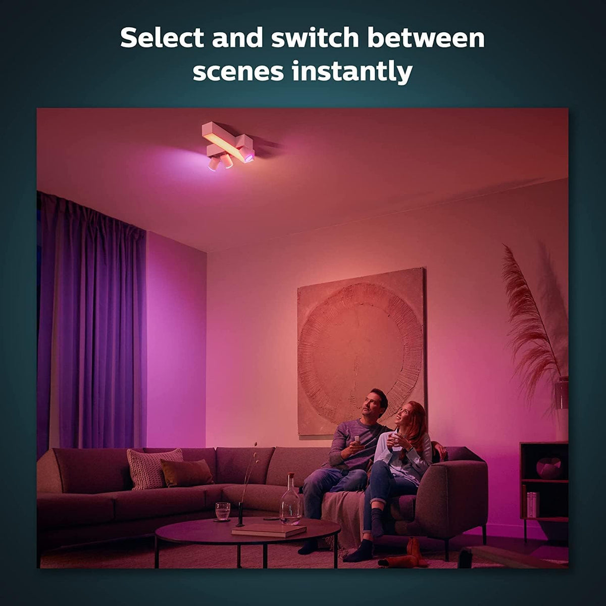 Philips Hue Dimmer V2 wall plate with easy adhesion for quick access.