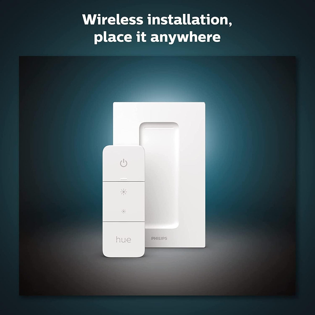 Philips Hue Dimmer V2 magnetic remote detach for convenient handheld use.