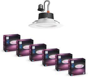 Philips Hue recessed downlights 6-pack for a sleek ceiling upgrade and color options.