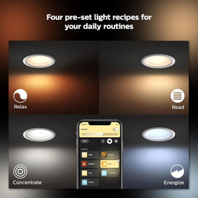 Dynamic light effects showing subtle color shifts for mood enhancement.