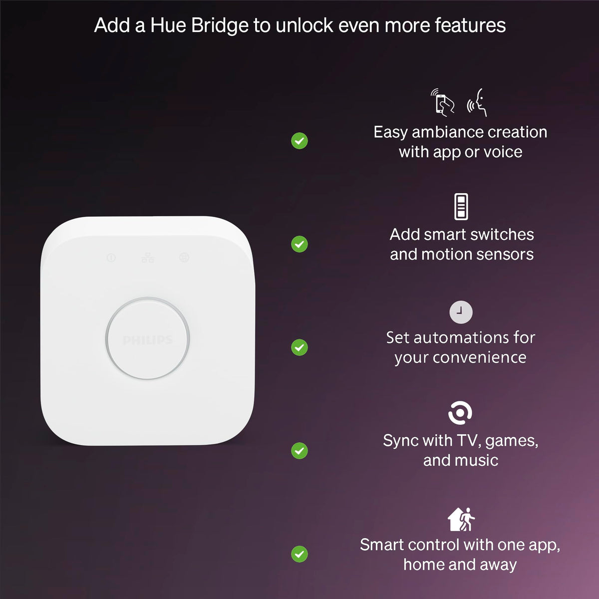 Philips Hue Essential bulb app control for remote setup.