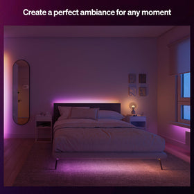 Under-shelf Hue Essential strip provides practical warmth and mood.