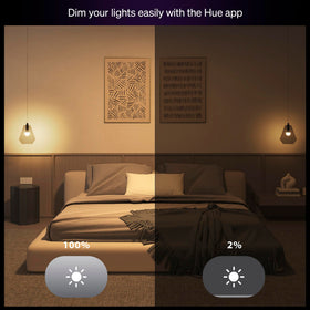 Philips Hue Essential bulb powered by voice control for hands-free lighting.