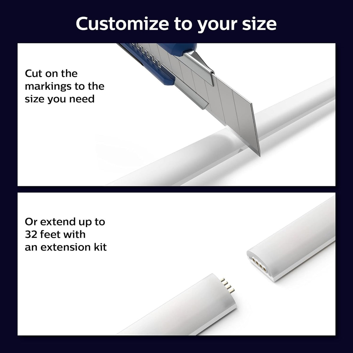 Philips Hue extendable up to 33 feet enabling scalable room lighting