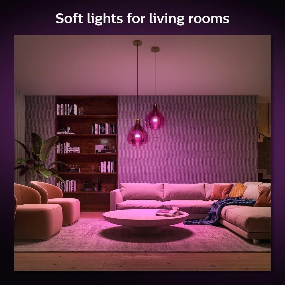 Philips Hue flicker-free A19 bulb delivers steady, comfortable lighting.