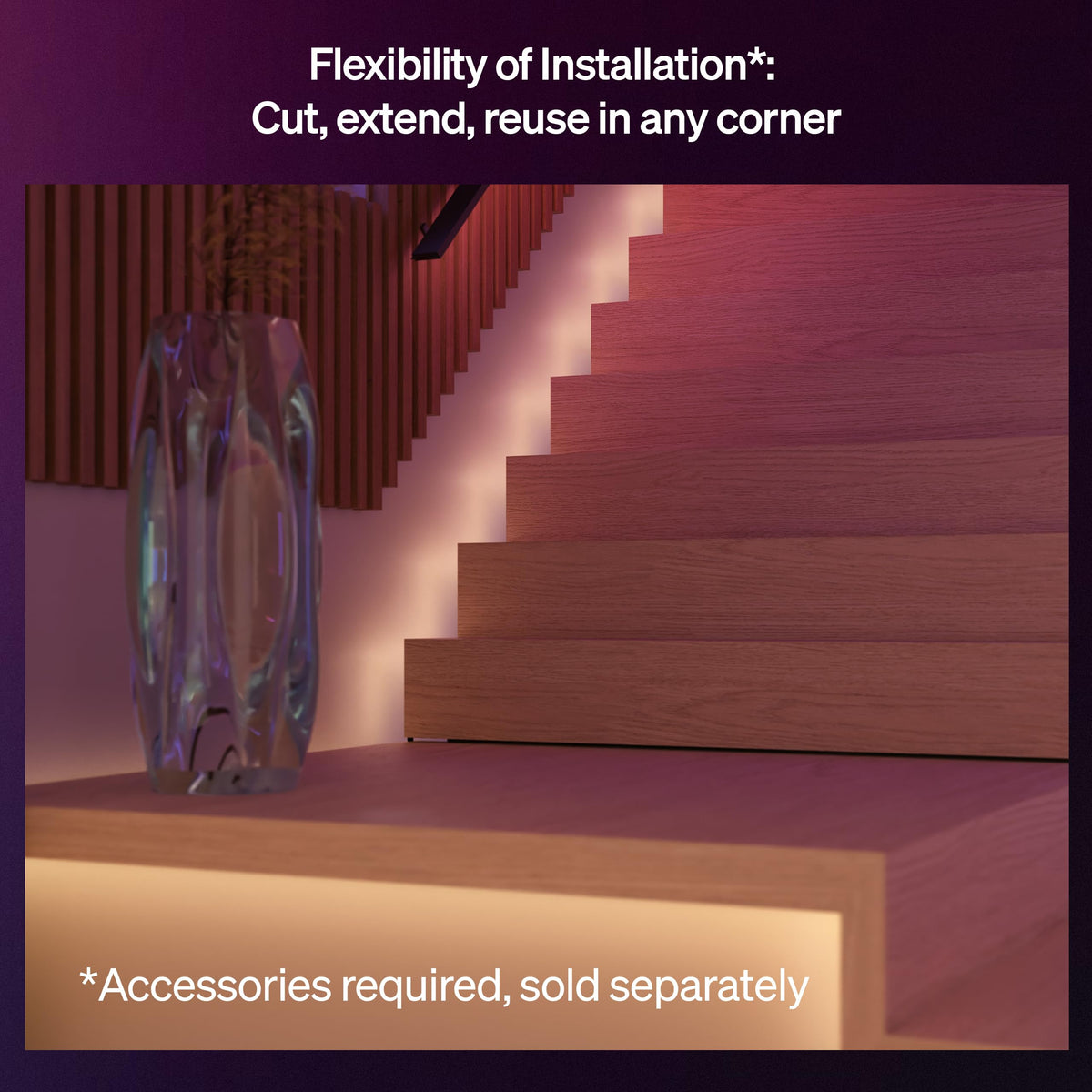 Philips Hue Flux bedside corner lighting for cozy indirect illumination