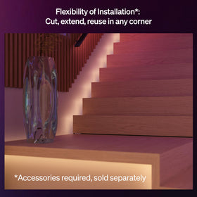 Philips Hue Flux bedside corner lighting for cozy indirect illumination