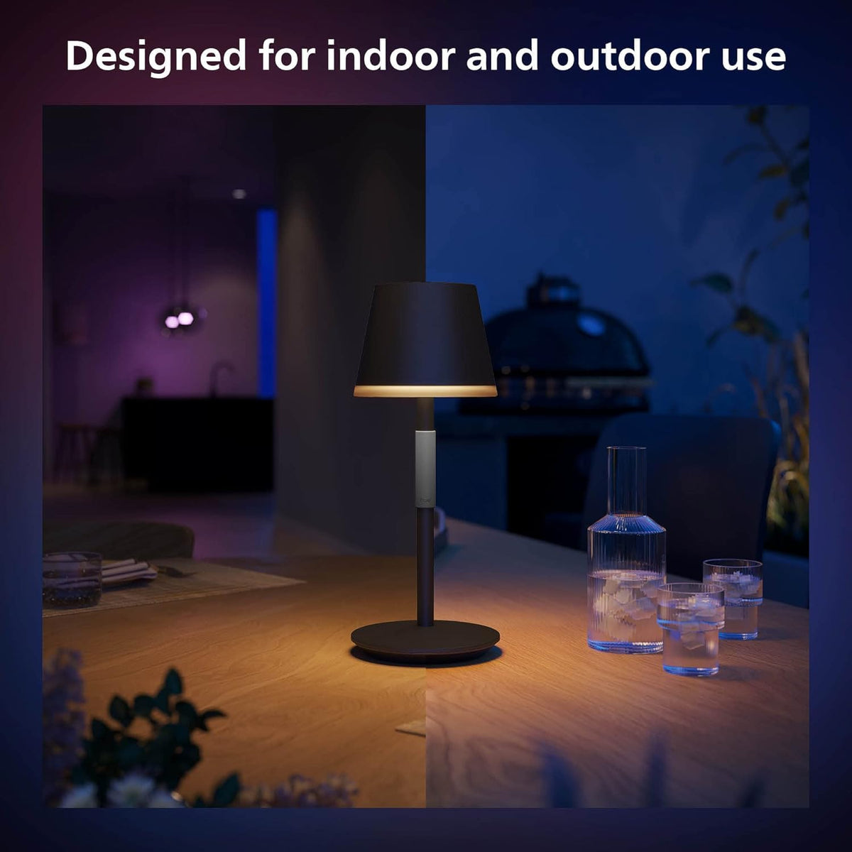 Philips Hue Go color ambiance with millions of colors for mood lighting