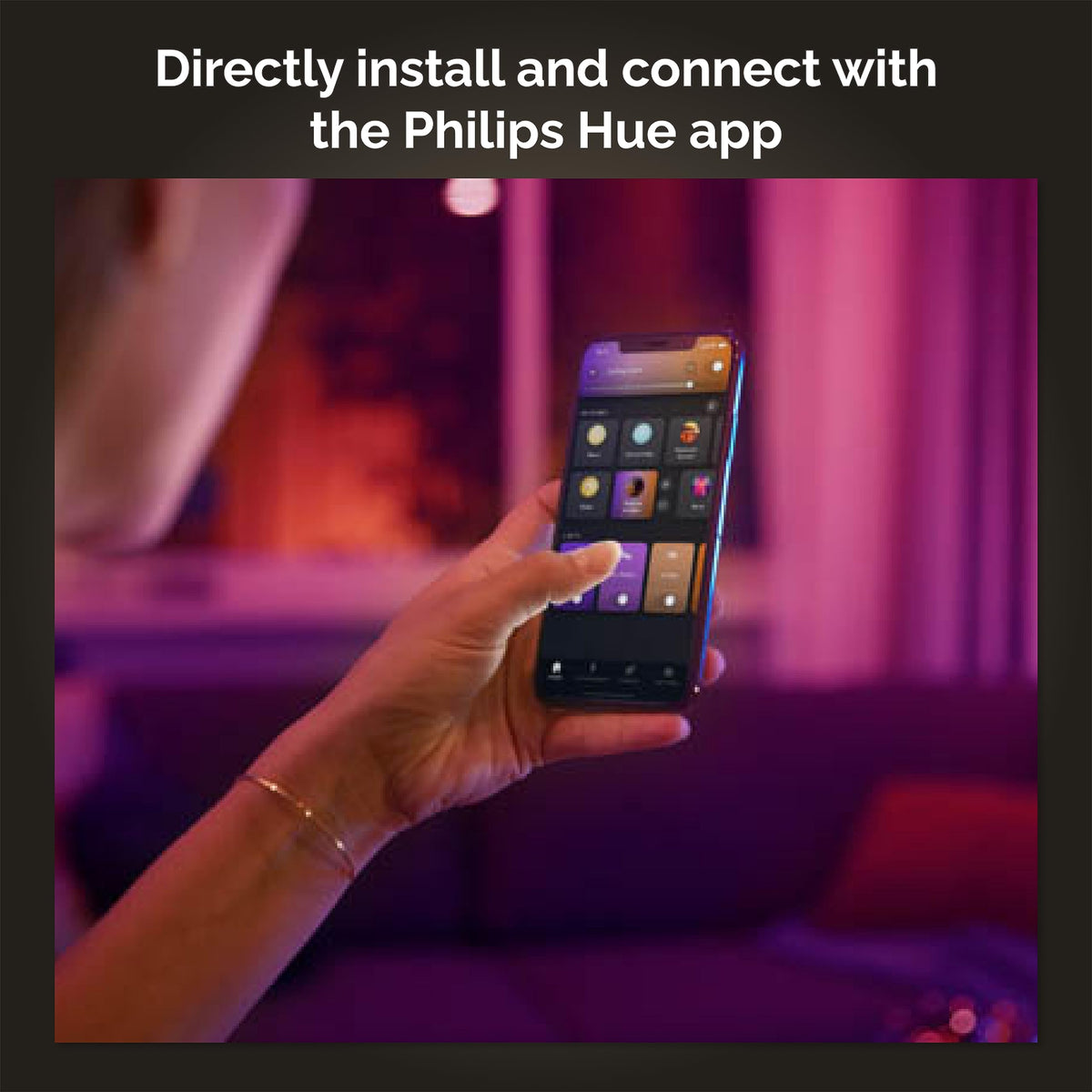Hue Go creating mood lighting for romantic dinners or outdoor gatherings