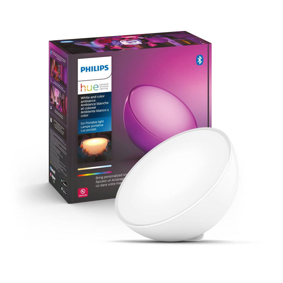 Philips Hue Go portable table lamp showing compact design for versatile ambient lighting