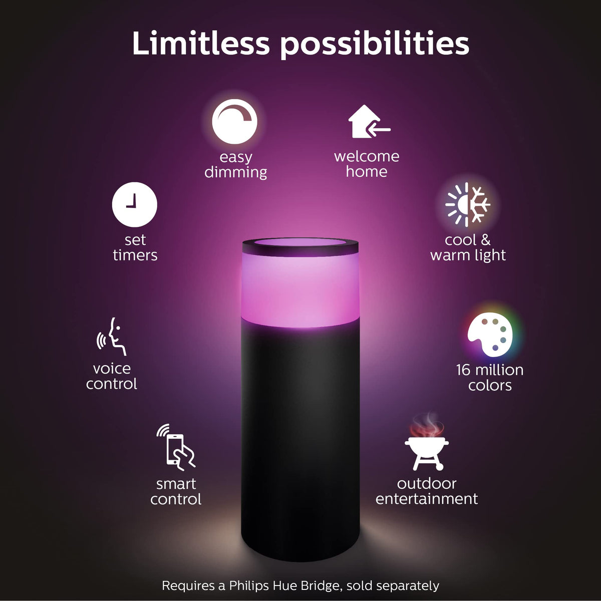 Philips Hue Calla IP44 weatherproof outdoor light in action.