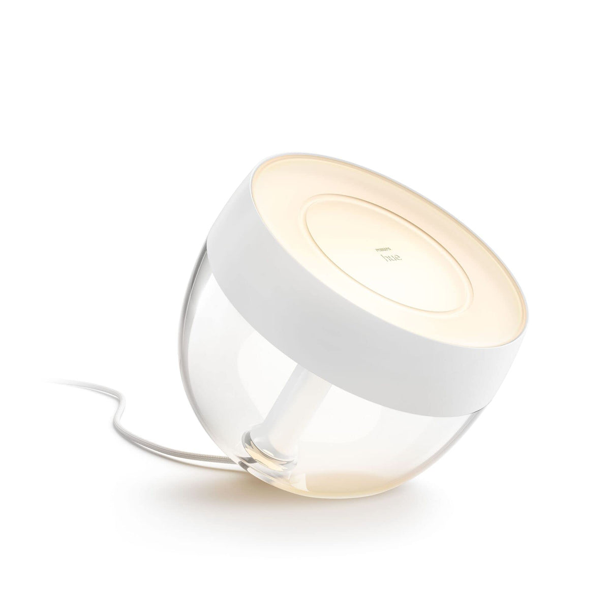 Philips Hue Iris wall-wash color glow enhances bedroom ambiance