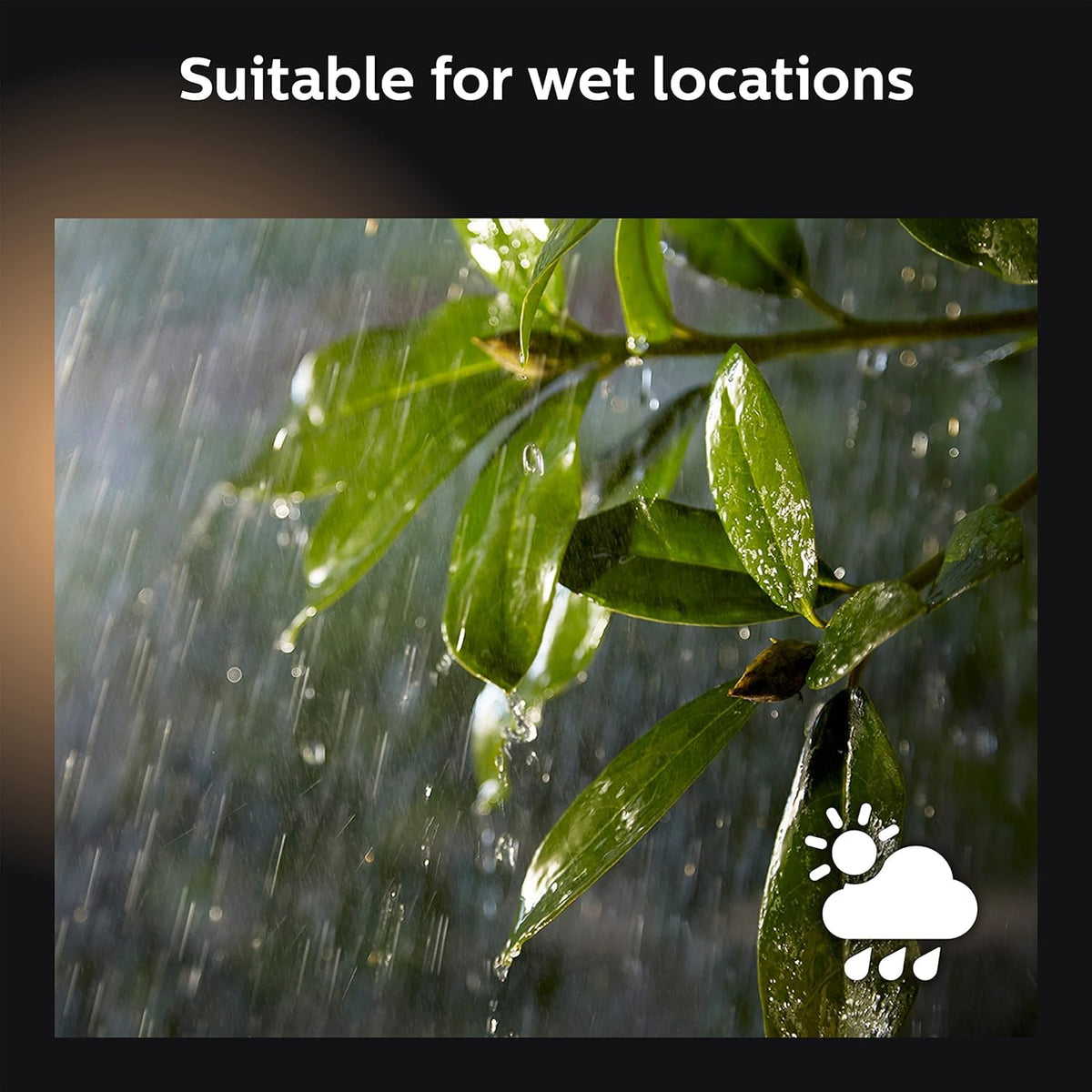 IP44 weatherproof rating protects against splashes while you entertain outside