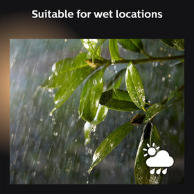 IP44 weatherproof rating protects against splashes while you entertain outside