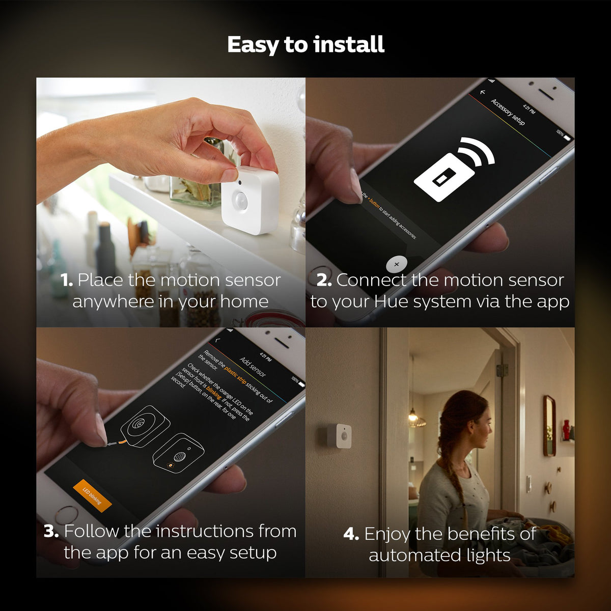 Philips Hue app customization for motion-based lighting schedules