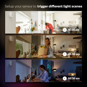 Philips Hue Motion Sensor connected to Hue Bridge enabling remote control
