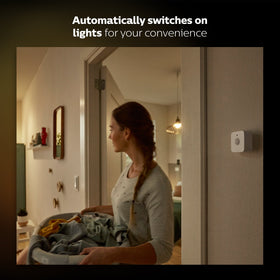 Philips Hue Motion Sensor detects movement and automatically turns on lights