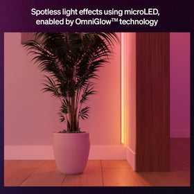 Philips Hue OmniGlow color strip shows vibrant hues for mood lighting