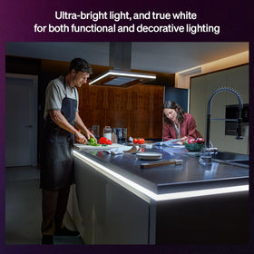 Philips Hue OmniGlow true white mode highlights clean whites for task lighting